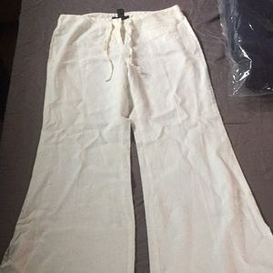 White linen pants from express